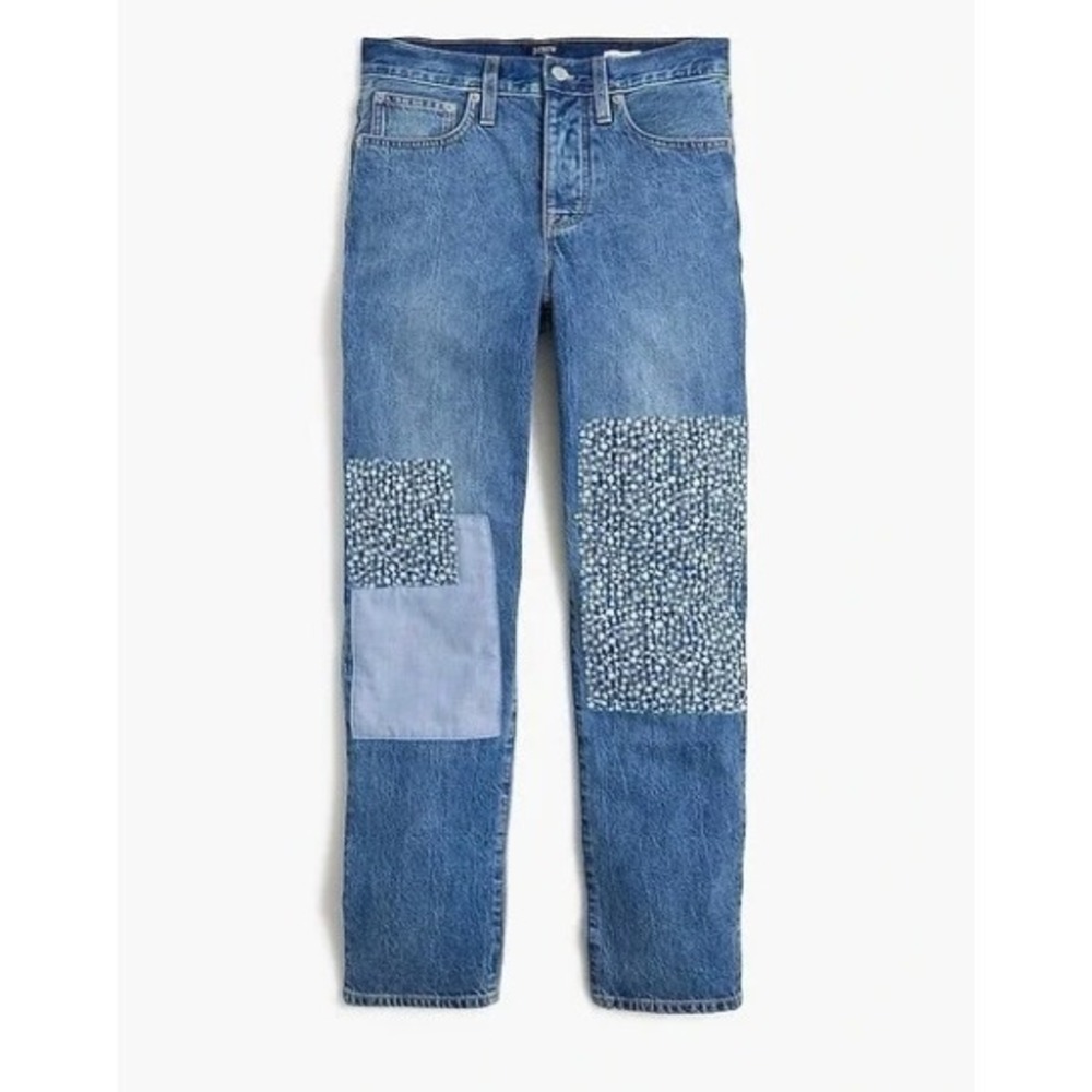 J.Crew Slim Boyfriend Premium Edition Patchwork Jeans Blue 35P‎